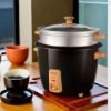 Image de CUISEUR À RIZ 1.8L AVEC PANIER VAPEUR – JAPAN X WOOD BLACK KITCHENCOOK