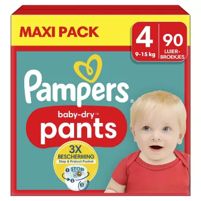 Couches-Culottes Baby-Dry Taille 4 9Kg-15Kg PAMPERS - 90 couches