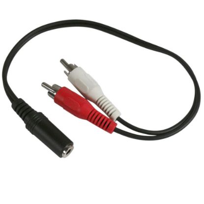 Picture of ADAPTATEUR JACK 3.5 / 2 RCA, STEREO, F / M, NOIR, 15CM