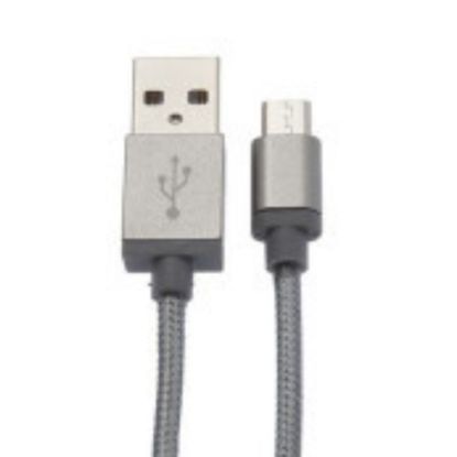 Picture of CÂBLE USB-A / MICRO-USB, USB 2.0, M / M, NYLON, GRIS, 2M