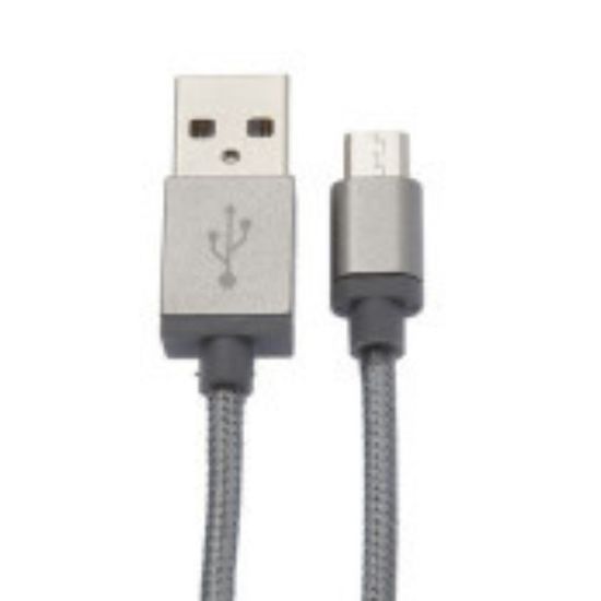 Picture of CÂBLE USB-A / MICRO-USB, USB 2.0, M / M, NYLON, GRIS, 2M