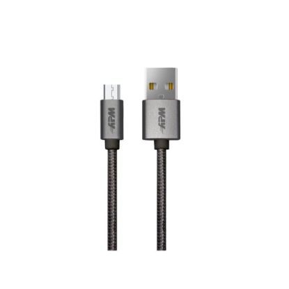 Picture of CÂBLE USB-A / MICRO-USB, USB 2.0, M / M, NYLON, GRIS, 1M