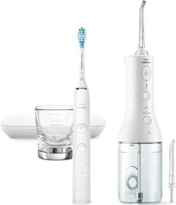 Brosse à dents électrique + Jet dentaire Philips Power Flosser Sans Fil DiamondClean 9000 (HX3886/41)