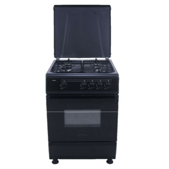 Image de Cuisinière 60cm 4 foyers gaz, four électrique - Berklays BC664GFE4BK - Noir