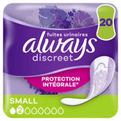 Serviettes Hygiéniques Fuites Urinaires Protection Intégrale Small Discreet ALWAYS (20 serviettes)