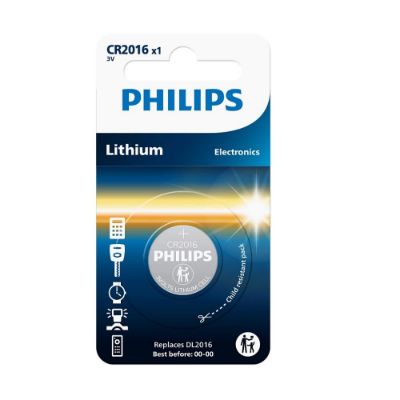 Pile bouton Philips Minicells CR2016/01B