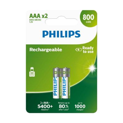 Piles Rechargeables AAA - Philips R03B2A80/10 - lot de 2