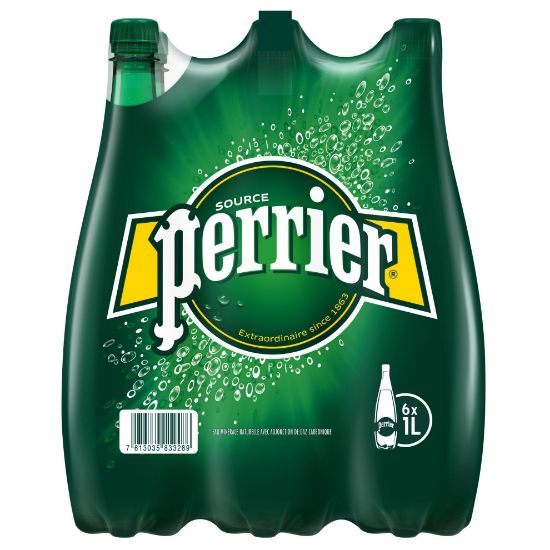 Eau minérale gazeuse naturelle - Perrier - Pack 6 x 1L