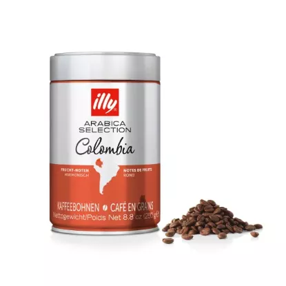 Illy Sélection Arabica Colombie – Café en Grains 250g – Doux et Aromatique