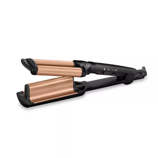 Babyliss W2447E Wavy – Fer à Boucler Large – Noir/Or Rose – Boucles Ondulées Faciles – 160 à 200°C