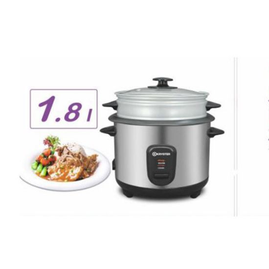 Cuiseur à Riz 1,8L avec panier vapeur Kryster KRIZ1807LUX – 1,8L avec Panier Vapeur – Inox – Fonction Maintien au Chaud
