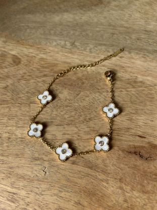 Picture of Bracelet fleurs nacrées – Acier Inoxydable