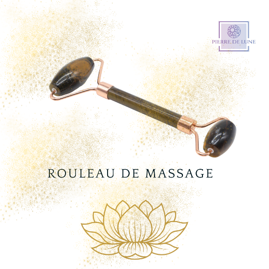 Image de Rouleau de Massage Visage - Oeil de tigre 