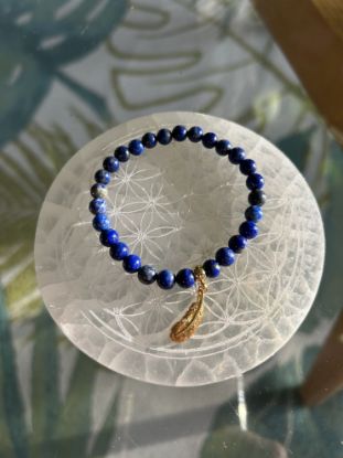 Picture of Bracelet Lapis Lazuli  & Plume Dorée