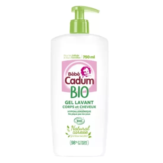 Gel Douche Lavant Corps Et Cheveux À L'Aloe Vera Bébé Bio CADUM