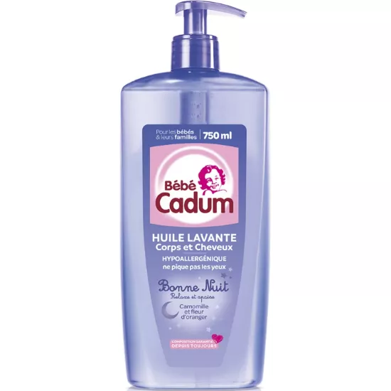 Huile Lavante Apaisante Bonne Nuit Cadum, 750mL