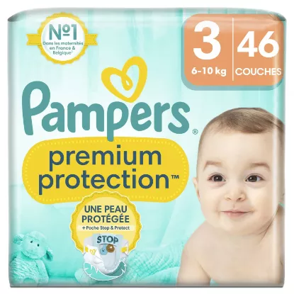 Couches Bébé Taille 3 6-10kg Premium Protection PAMPERS