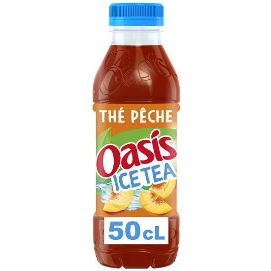 Boisson Oasis Ice Tea Pêche – 50 cl – Sans gaz – Thé glacé sucré