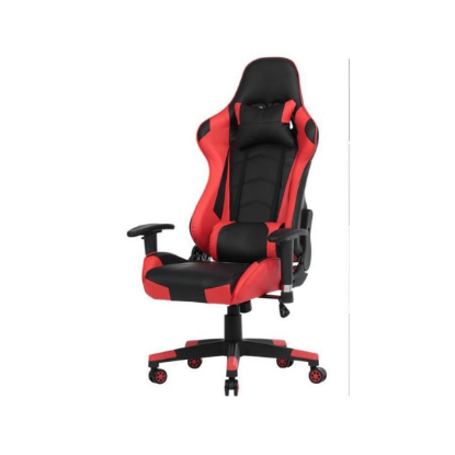 Image de Fauteuil Gamer RALLY – Ergonomique – Dossier haut réglable – Accoudoirs 2D – Coussin lombaire et appui-tête – Noir/Rouge