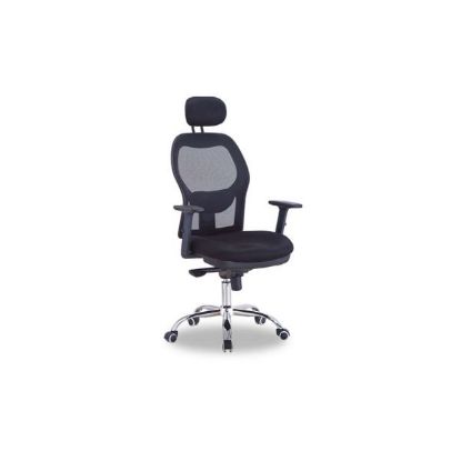 Image de Fauteuil de bureau JIMMY – Ergonomique – Dossier haut résille – Accoudoirs 2D – Mécanisme inclinable 4 positions – Noir