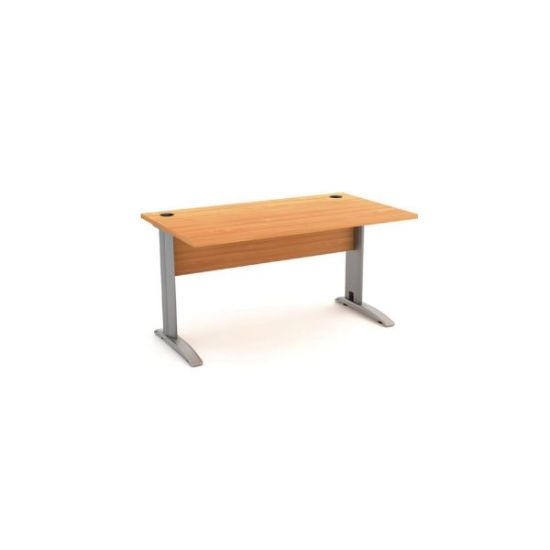 Bureau KORO DESK 140 – Plateau bois aggloméré 25 mm – Piètement métal – 2 passe-câbles – 140 cm