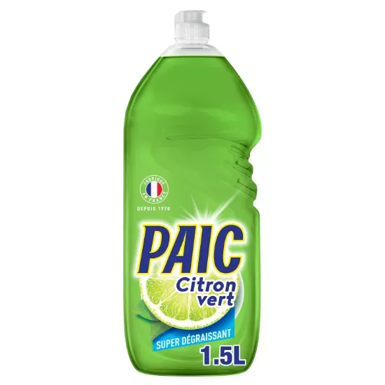 Liquide vaisselle Citron Vert Super Dégraissant PAIC - Bidon 1,5L