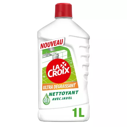 Nettoyant Ménager Gel Ultra Dégraissant javel LA CROIX - Bidon 1 Litre