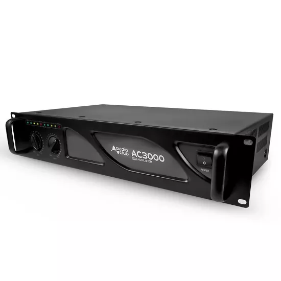Amplificateur sono AUDIO CLUB AC3000 – 2 × 1500 W – MOSFET – Entrées RCA/Jack – Ventilation continue
