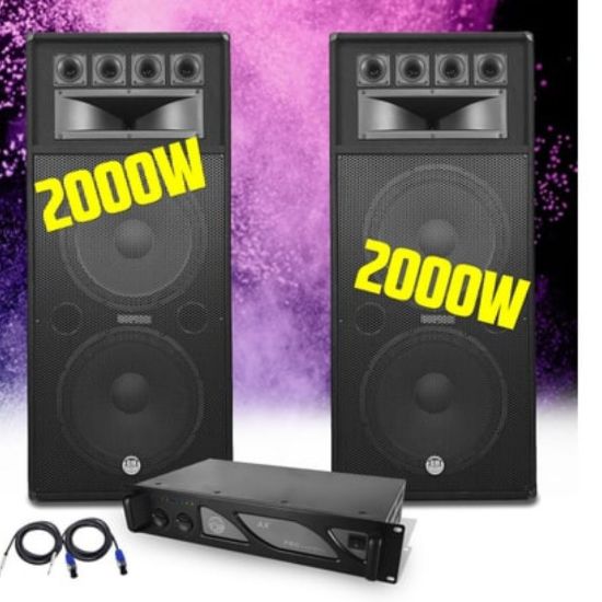 Image de BM SONIC - Enceinte Pro Paire d'enceintes passives sono 2x15/38cm 2x2000W 3 voies