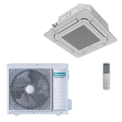Climatiseur Cassette Réversible Hisense TURBO 24000 BTU – R32, A++/A++, Wi-Fi en Option, Télécommande et Panneau Inclus