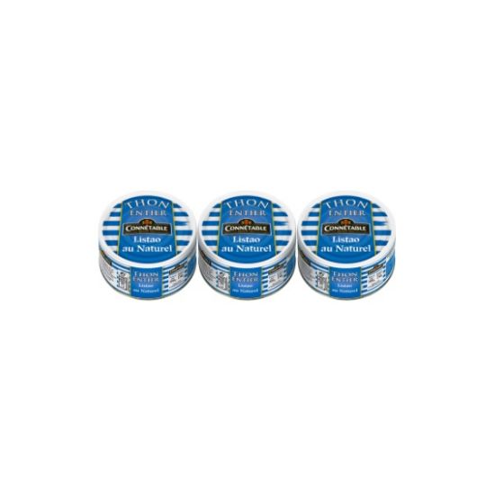 THON ENTIER au naturel 100% filets - Connétable - Lot de 3 x 200g