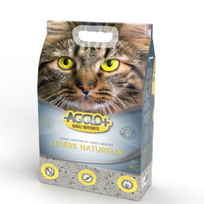 Litière Chat AGGLO+ Bentonite - super agglomérante - sac 8 Kg