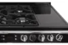 Image de Piano de Cuisson LEISURE Cookmaster CK110F324K – 110 cm, 5 Feux Gaz + Plancha + 1 zone vitrocéramique, Triple Four, Noir