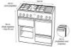 Image de Piano de Cuisson LEISURE Cookmaster CK110F324K – 110 cm, 5 Feux Gaz + Plancha + 1 zone vitrocéramique, Triple Four, Noir