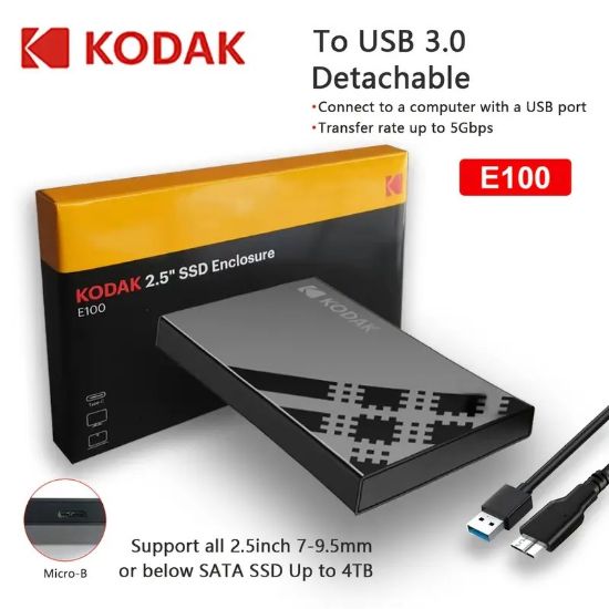 Boîtier Externe USB 3.0 Kodak E100 – Pour Disque 2,5" SATA