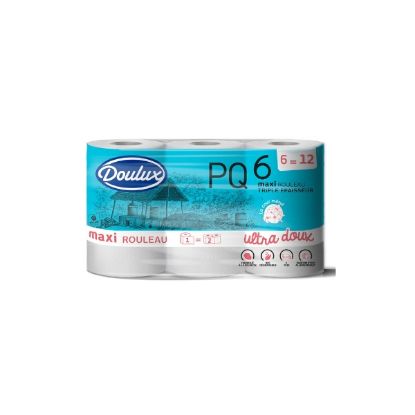 Papier toilette 3 épaisseurs - Doulux Maxi Rouleau - 6 rouleaux