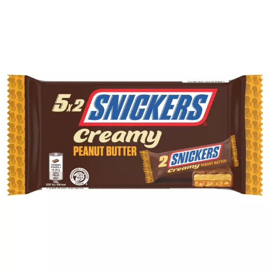 Snickers Creamy – Beurre de cacahuète & caramel – Pack 5 x 36,5 g