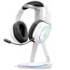 The G-Lab K-Stand Hydrogen – Support casque gamer RGB + 2 ports USB + USB-C – Blanc