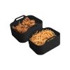 Paniers de cuisson en silicone ×2 – KitchenCook SILIPOT2 – Noir – Réutilisables pour Air Fryer
