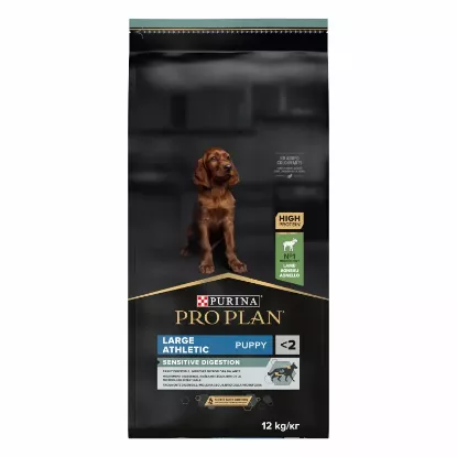 Croquettes pour chiot de grande race Purina PRO PLAN Large Athletic Puppy Sensitive Digestion – Agneau - 12 Kg Croquettes pour chiot de grande race Purina PRO PLAN Large Athletic Puppy Sensitive Digestion – Agneau - 12 Kg