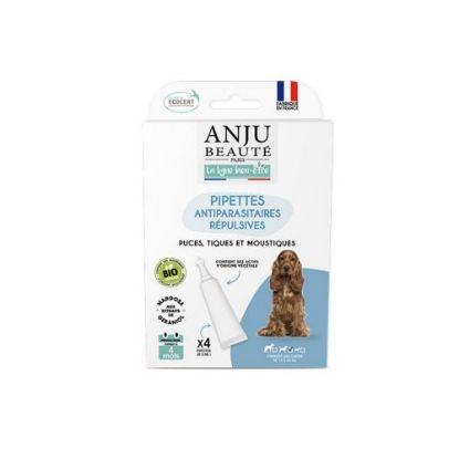 Pipettes antiparasitaires ANJU Beauté Insectifuge – Lot ×4 pour chiens 10 à 20 kg Pipettes antiparasitaires ANJU Beauté Insectifuge – Lot ×4 pour chiens 10 à 20 kg