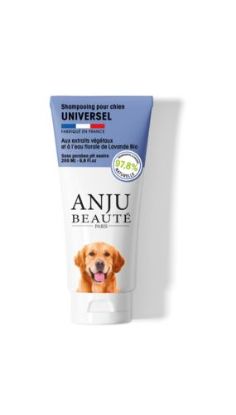 Shampooing universel pour chien – Marque Anju Beauté – Flacon 250 mL Shampooing universel pour chien – Marque Anju Beauté – Flacon 250 mL