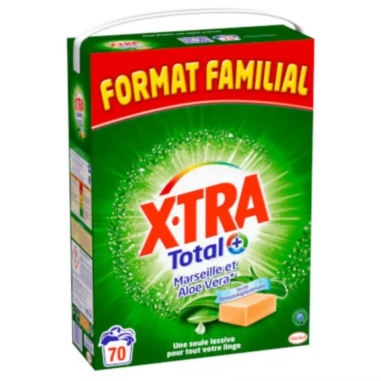 Lessive en poudre TOTAL X-TRA Savon de Marseille – Format Familial 3,5 kg (~70 lavages)