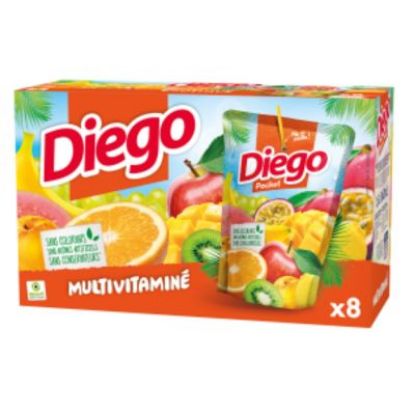 Jus Diego Pocket multivitaminé - pack 8 x 20cl Jus Diego Pocket multivitaminé - pack 8 x 20cl
