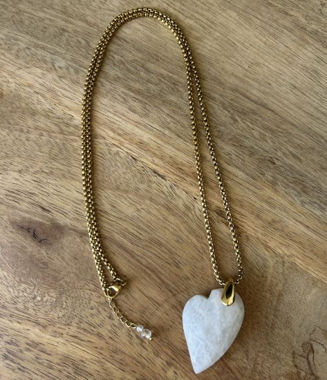 Picture of Sautoir Pierre de Lune forme coeur facetté