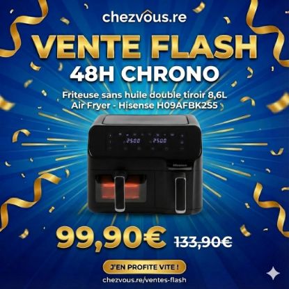 Picture of Friteuse sans huile double tiroir 8,6L Air Fryer - Hisense H09AFBK2S5