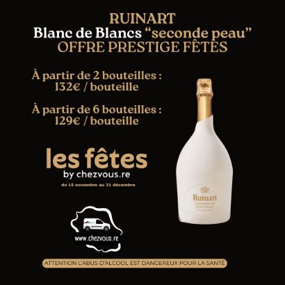 Champagne RUINART Blanc De Blancs - Bouteille 75cl avec étui “seconde peau”