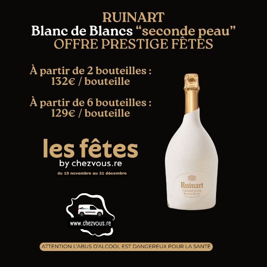 Champagne RUINART Blanc De Blancs - Bouteille 75cl avec étui “seconde peau”