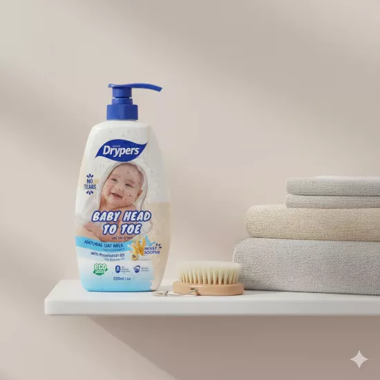 Gel douche - Soin Lavant Bébé Head to Toe - Lait d'Avoine - Cheveux et Corps - 650ML