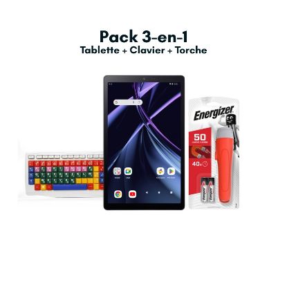 Pack 3-en-1 : Tablette + Clavier + Torche.
